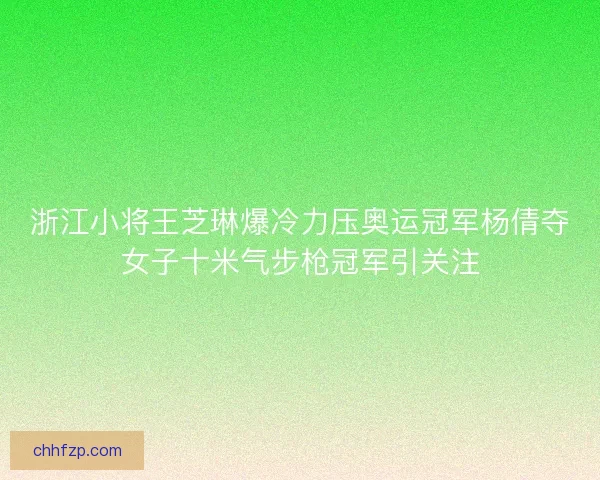 浙江小将王芝琳爆冷力压奥运冠军杨倩夺女子十米气步枪冠军引关注